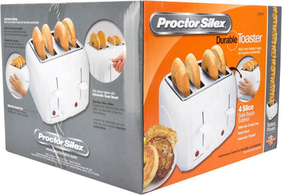 Proctor Silex Cool Touch 4-Slice Toaster Auto Shutoff(White) | 24203Y (Open Box)
