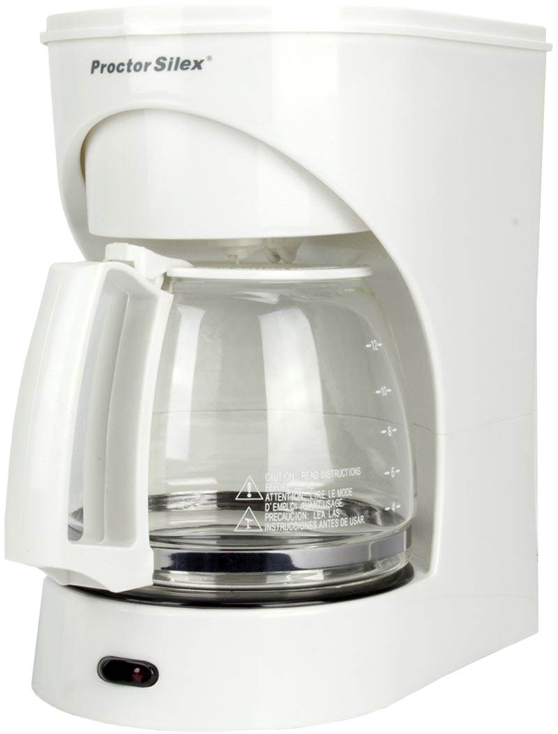 Proctor Silex 12-Cup Kitchen Coffeemaker Brewer CounterTop -White (Open Box) - VMInnovations