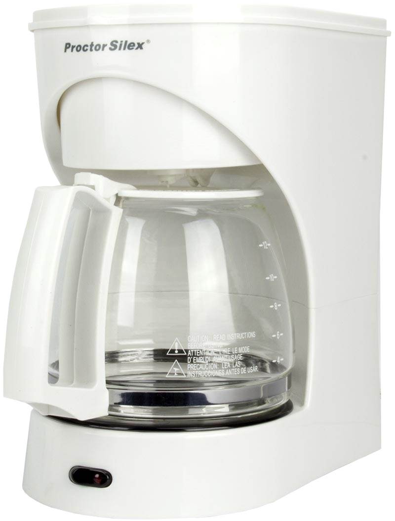 Proctor Silex 12-Cup Kitchen Coffeemaker Brewer CounterTop -White (Open Box)