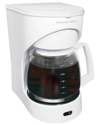 Proctor Silex 12-Cup Kitchen Coffeemaker Brewer CounterTop -White (Open Box)