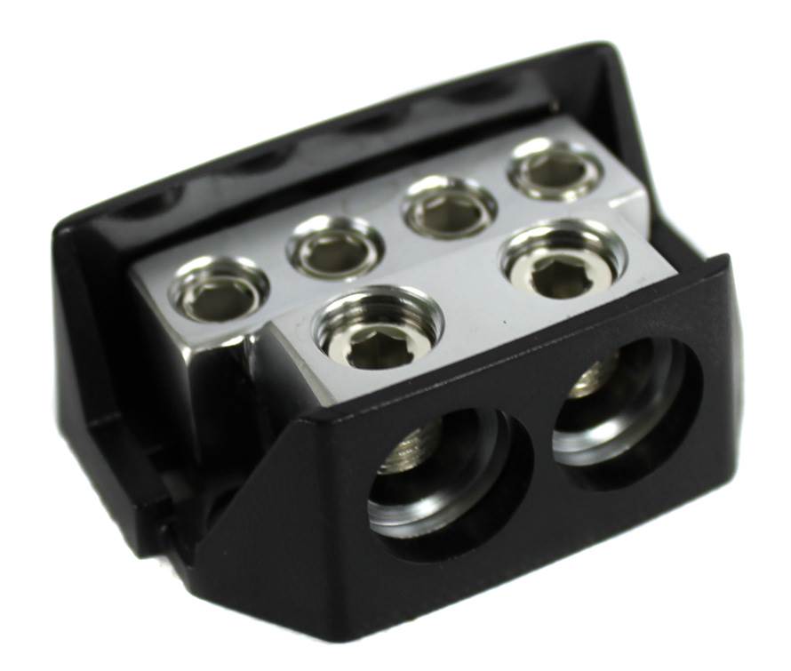 2) Kicker DB4 Distribution Blocks w/ 2) 1/0-8 Gauge Inputs and 4) 8 Ga Outputs