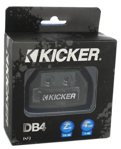 2) Kicker DB4 Distribution Blocks w/ 2) 1/0-8 Gauge Inputs and 4) 8 Ga Outputs