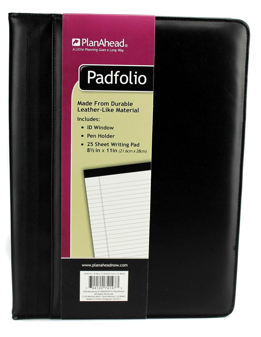 PlanAhead 74147 Business Black Folding Writing Letter Pad Padfolio - Missing Pad