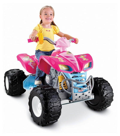 Power Wheels Barbie Kawasaki KFX 4-Wheel ATV Electric 12V Ride-On | P8013 - VMInnovations