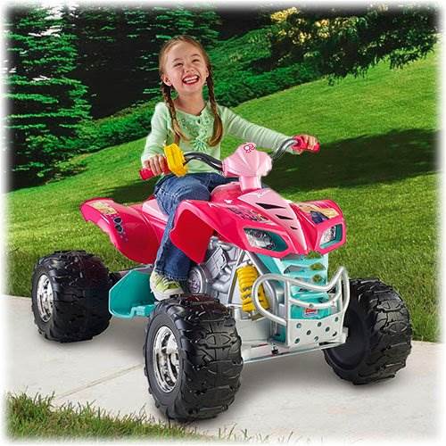 Power Wheels Barbie Kawasaki KFX 4-Wheel ATV Electric 12V Ride-On - Open Box!
