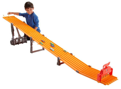 Mattel Hot Wheels Super 6-Lane Raceway Track w/ 6 Race Cars | (Open Box)