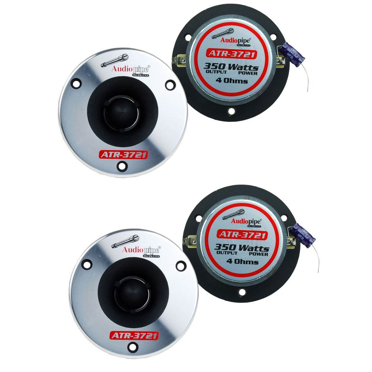 Audiopipe ATR-3721 3.75" 350W Titanium Pro Car Audio Bullet Tweeters (4 Pack)