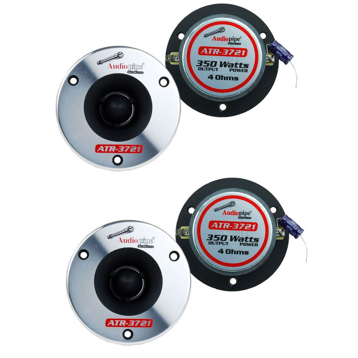 Audiopipe ATR-3721 3.75" 350W Titanium Pro Car Audio Bullet Tweeters (4 Pack)