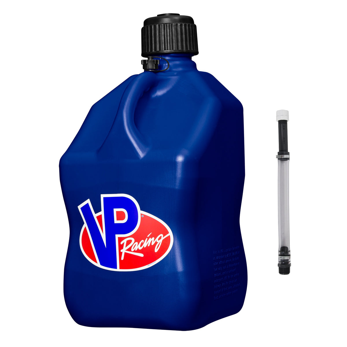 VP Racing 5.5 Gallon Square Utility Jug with 14 Inch Standard Hose, Blue