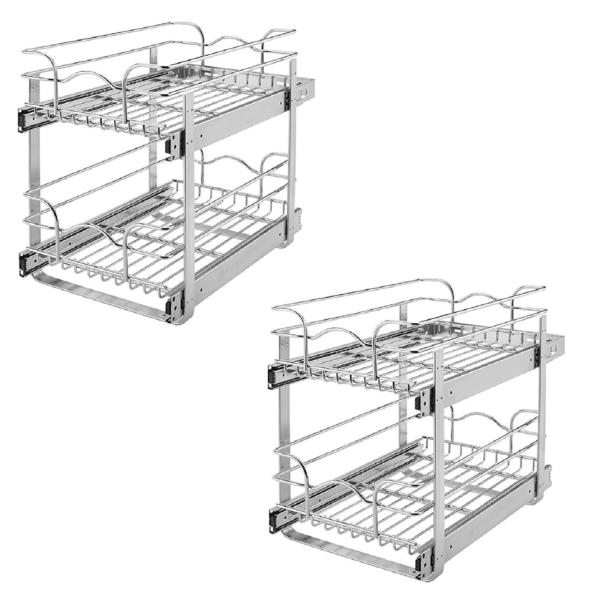 Rev-A-Shelf 15"x22"  2 Tier Pull Out Wire Basket 18” Pull Out 2 Tier Wire Basket