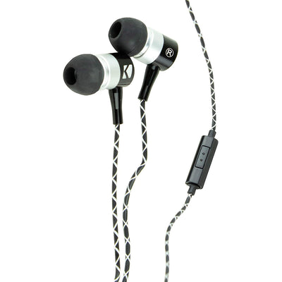 KICKER 46EB54 Noise Isolating Silicone Earbuds w/ 10mm Drivers, Braided (2 Pack) - VMInnovations