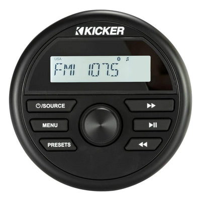Kicker 46KMC2 Weather-Resistant Marine Grade Gauge Mount Media Center Receiver