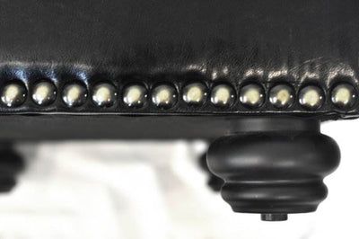 Convenience Concepts 5th Avenue Leather Storage Ottoman - Black - Open Box