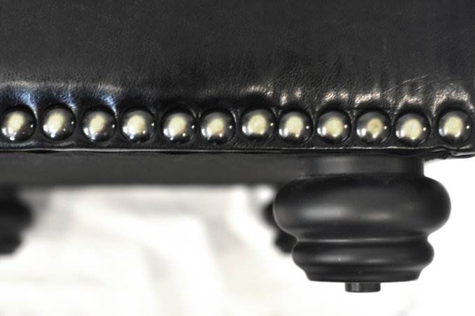 Convenience Concepts 5th Avenue Leather Storage Ottoman - Black - Open Box