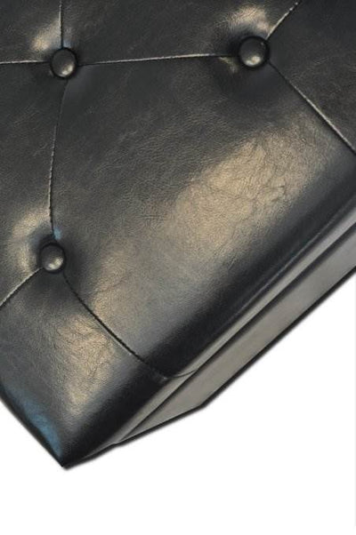Convenience Concepts 5th Avenue Leather Storage Ottoman - Black - Open Box