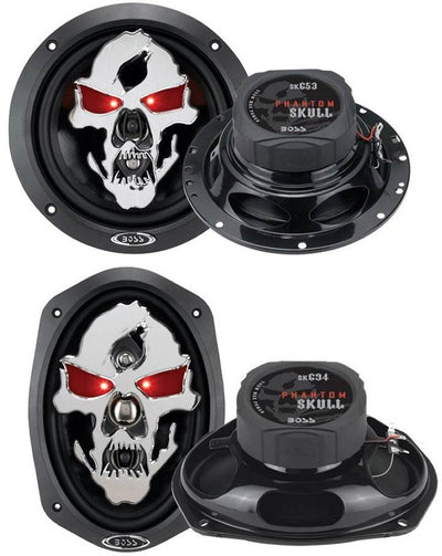 BOSS SK653 6.5" 350W 3 Way + 6x9" SK694 700W 4 Way Car Coaxial Speakers Set