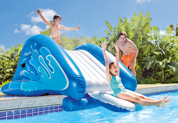 Intex Kool Splash Inflatable Pool Water Slide with Play Center, 1 Blue/1 Red