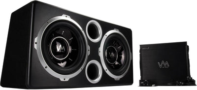 VM Audio Dual 10" Vented Port 1600 Watt Sub Bass Package w/Amp+Wiring (Open Box)