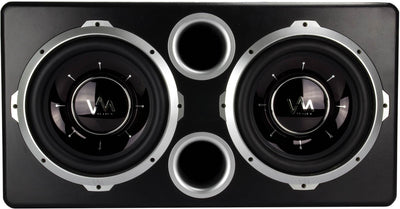 VM Audio Dual 10" Vented Port 1600 Watt Sub Bass Package w/Amp+Wiring (Open Box)