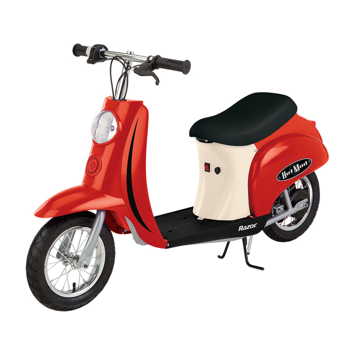 Razor Pocket Mod Miniature Euro 24V Electric Retro White Scooter & Red Scooter