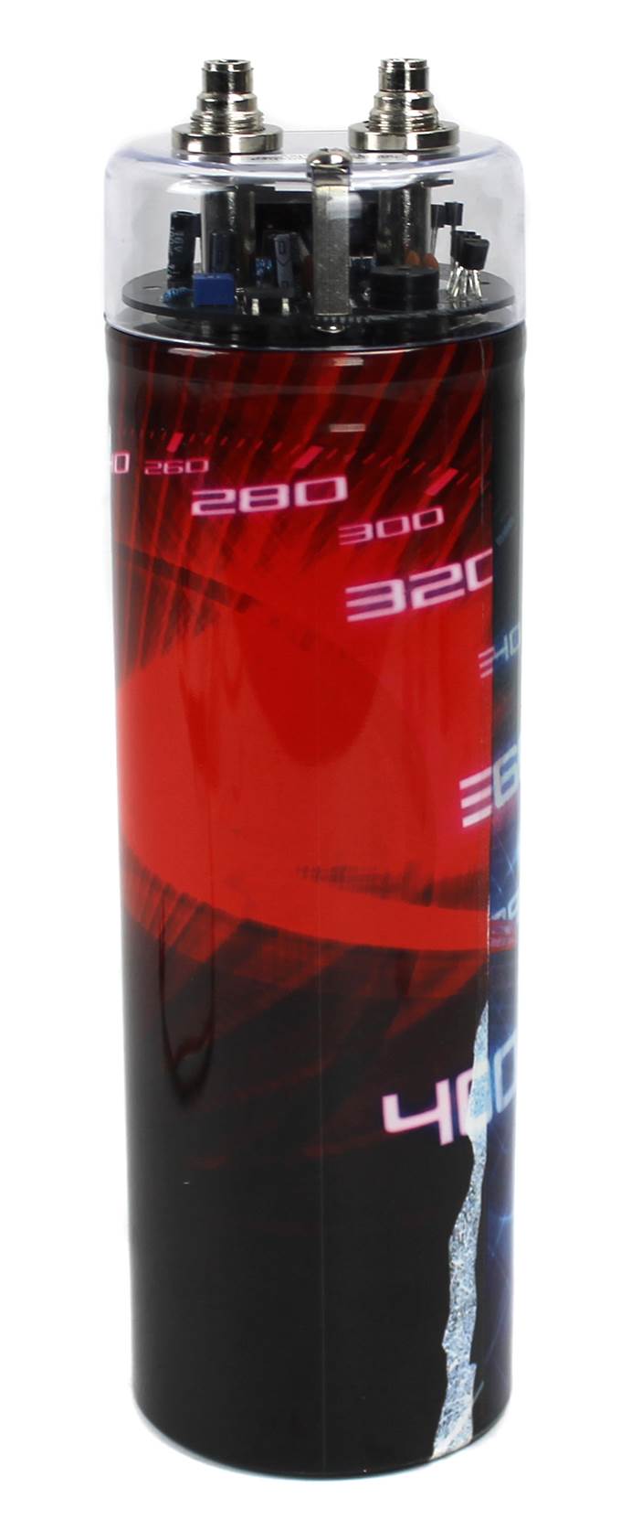 Boss CPBL2 2 Farad Car Digital Voltage Capacitor Power Audio Cap + 4 Ga Amp Kit
