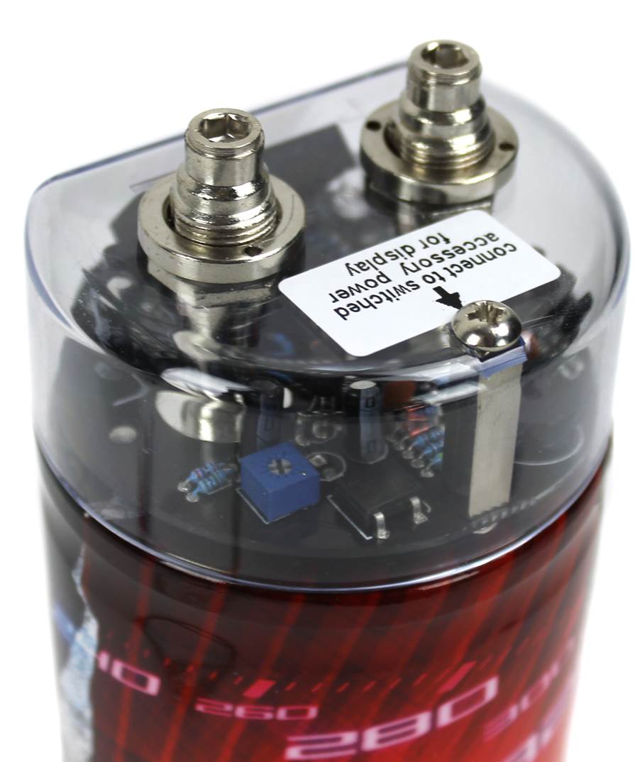 Boss CPBL2 2 Farad Car Digital Voltage Capacitor Power Audio Cap + 4 Ga Amp Kit