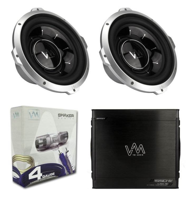 VM Audio 2 Channel Car Amplifier 1600W 10" Subs Power Amp Kit MOSFET Car Stereo
