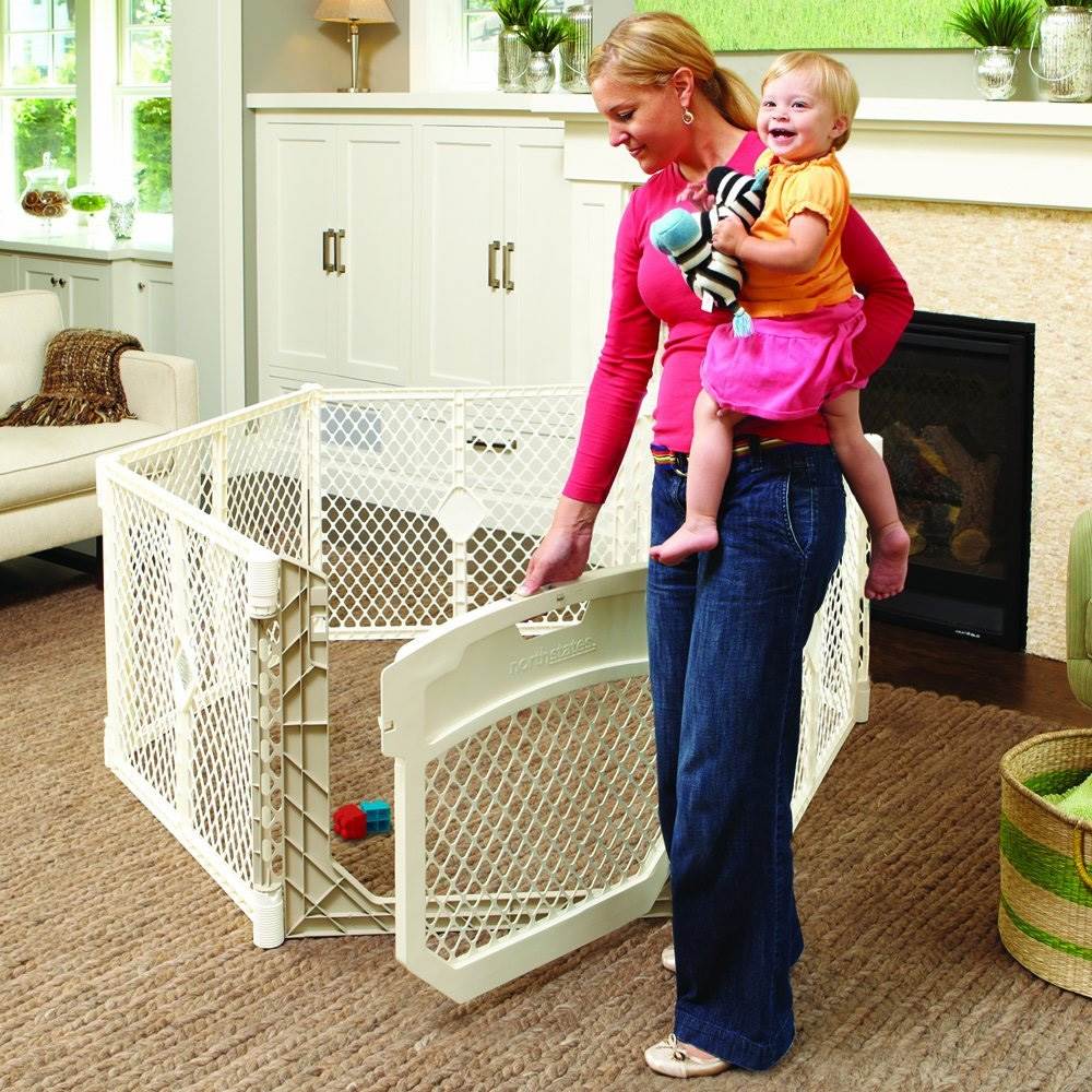 North States Superyard Ultimate Baby/Pet Gate & Play Yard - Ivory | Used