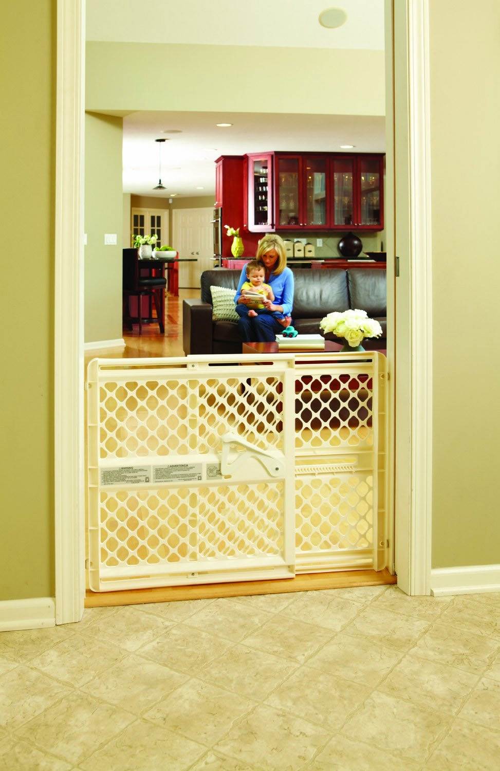 North States Supergate Ergo Baby/Child Safety Pet Gate - Ivory - Lightly Used
