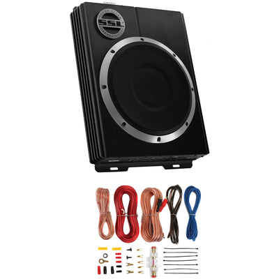 SOUNDSTORM LOPRO10 10" 800W Car Under Seat Powered Subwoofer & Installation Kit