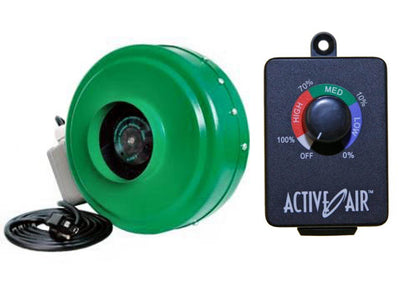 Active Air ACDF4 4 Inch Hydroponic 165 CFM Inline Fan + ACSC Fan Controller