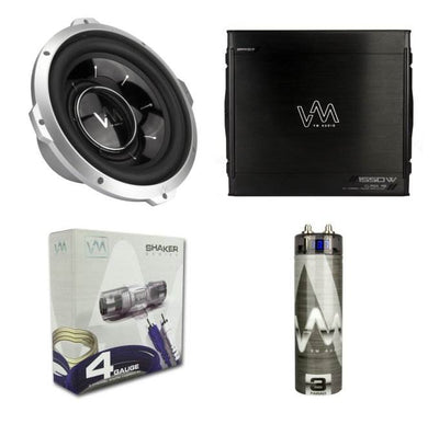 VM Audio Car Stereo Kit 1000W Sub 1550W 2 Channel Amplifier Capacitor Wiring Kit