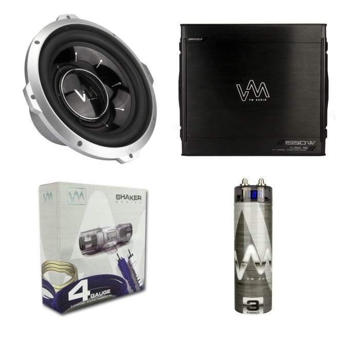 VM Audio Car Stereo Kit 1000W Sub 1550W 2 Channel Amplifier Capacitor Wiring Kit