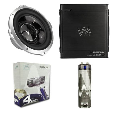 VM Audio Car Stereo Kit 1000W Sub 850W 2 Channel Amplifier Capacitor Wiring Kit
