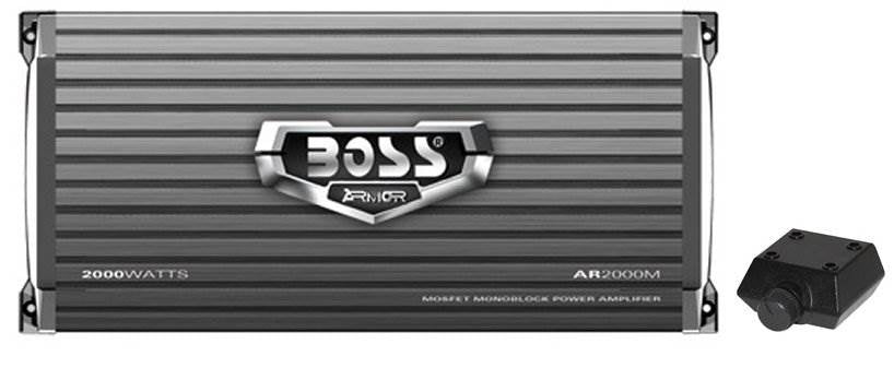 Boss Armor AR2000M 2000W Mono Car Audio Amplifier & Amp Wire Kit & Bass Remote - VMInnovations