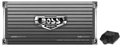 Boss Armor AR2000M 2000W Mono Car Audio Amplifier & Amp Wire Kit & Bass Remote - VMInnovations