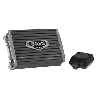 Boss Armor 1200 Watt 2 Channel Amplifier with Level Remote and 8 Gauge Wire Kit