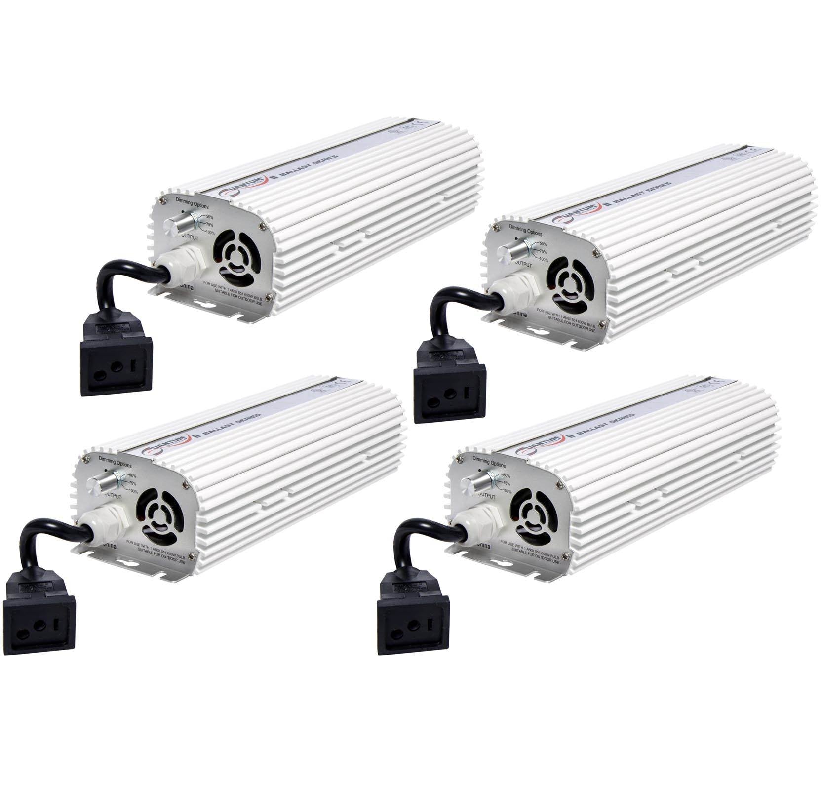 (4) QUANTUM 600W Watt HPS & MH Dimmable Digital Grow Light Lamp Ballasts | QT600