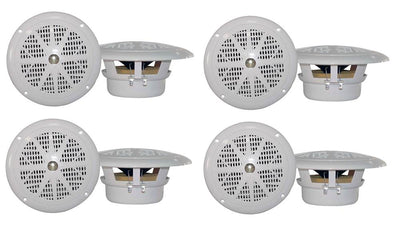 8)PYLE PLMR41W 4" 100W Marine Waterproof Boat/Car Audio Stereo Speakers White