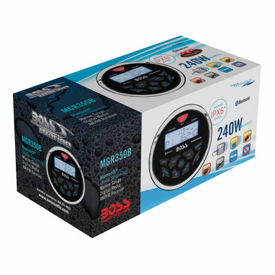 Boss Audio MGR350B Marine Stereo Receiver Bundle with 4 Marine Audio Speakers - VMInnovations