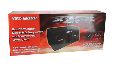 XBX-1200B 12" 1200W Car Subwoofers Subs/Amplifier/Amp Kit/ Box Package -Open Box