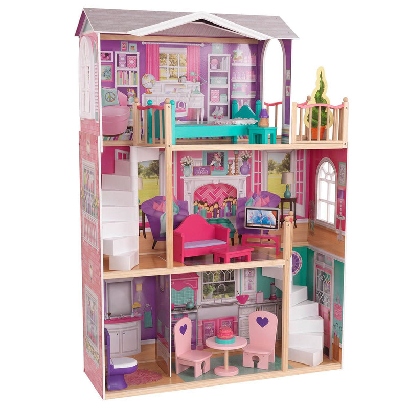KidKraft 18-Inch Colorful Dollhouse Doll Manor with Jumbo Furniture | 65830