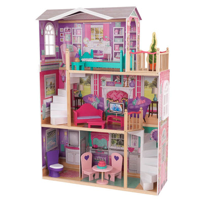 KidKraft 18-Inch Colorful Dollhouse Doll Manor with Jumbo Furniture | 65830