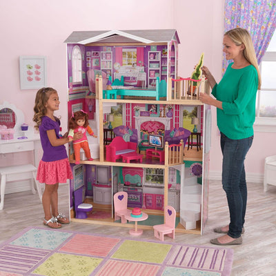 KidKraft 18-Inch Colorful Dollhouse Doll Manor with Jumbo Furniture | 65830