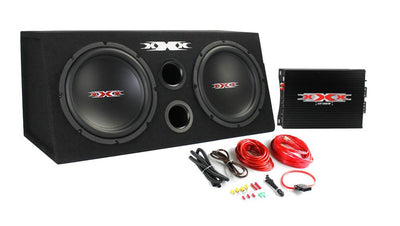 XXX XBX-1000B 10" 1000W Car Subs+Amplifier+Amp Kit+Sub Box Enclosure - Open Box