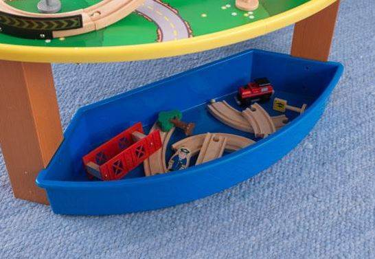 KidKraft City Explorer Wooden Train Set & Play Table w/ 80 Toy Pieces - Open Box