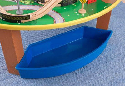 KidKraft City Explorer Wooden Train Set & Play Table w/ 80 Toy Pieces - Open Box