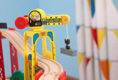 KidKraft City Explorer Wooden Train Set & Play Table w/ 80 Toy Pieces - Open Box