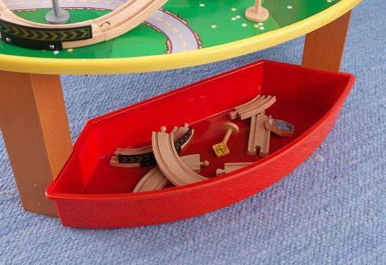 KidKraft City Explorer Wooden Train Set & Play Table w/ 80 Toy Pieces - Open Box