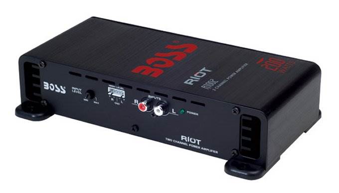 BOSS R1002 200W 2-Channel RIOT Car Audio Power Amplifier Amp + 8 Gauge Amp Kit
